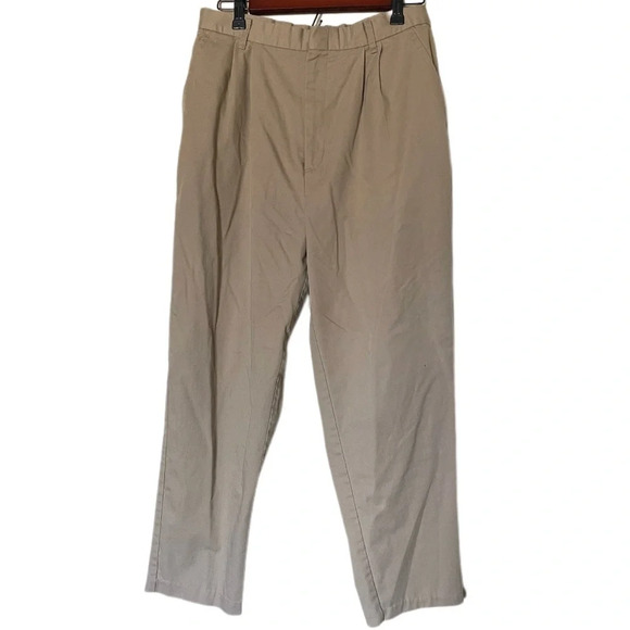 Vintage y2k khaki high waist relaxed fit trouser pants Sz 8 baggy fit - Picture 6 of 10